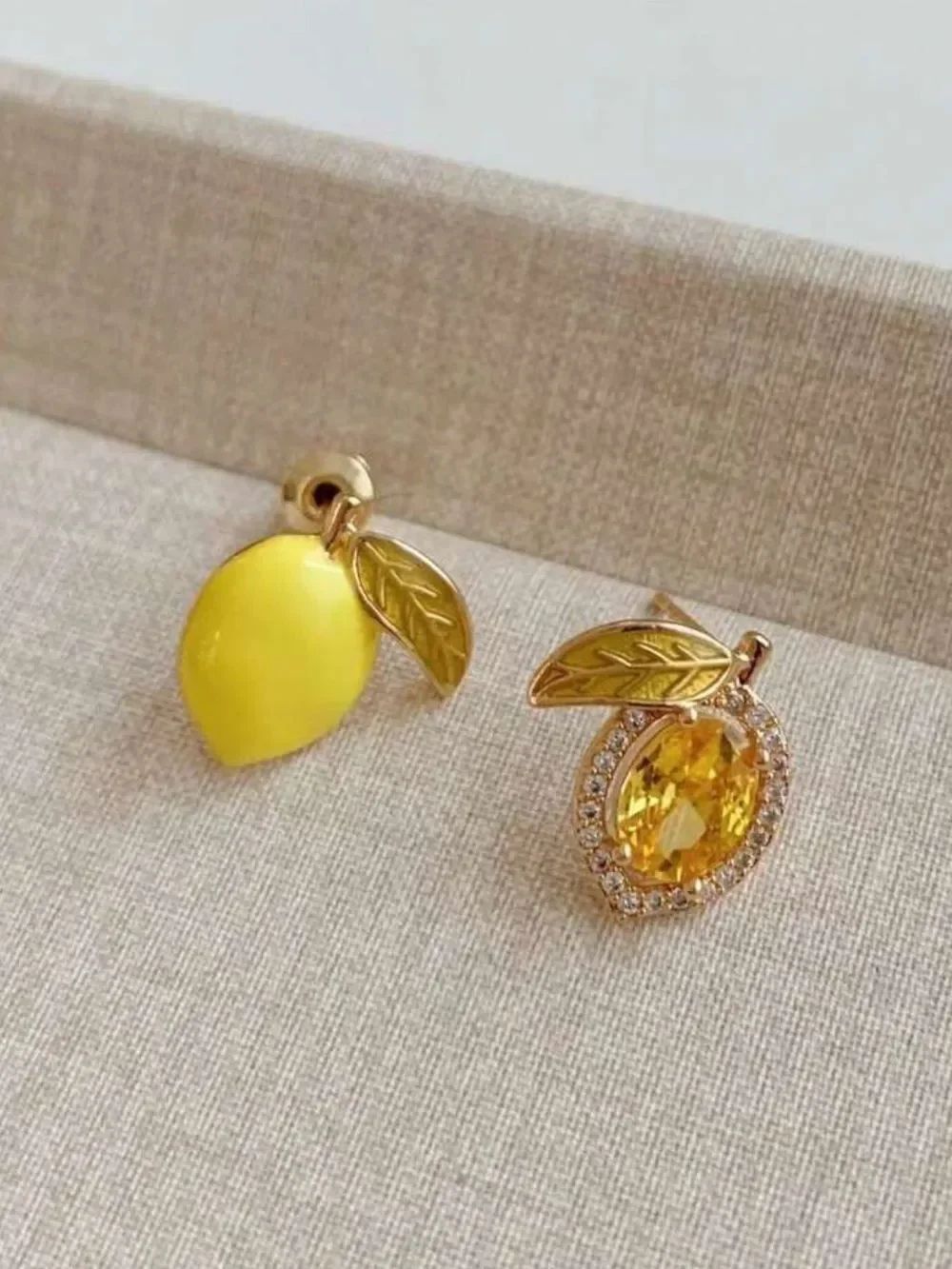 Gold Lemon Stud Earrings R740